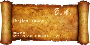 Bojtor Andor névjegykártya
