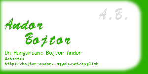 andor bojtor business card